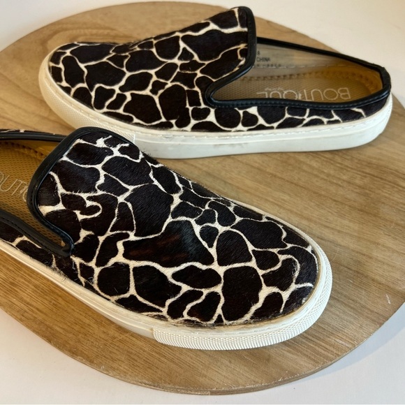 Animal Print Safari Giraffe Genuine Leather Slip on Clog Sneaker - Picture 1 of 12
